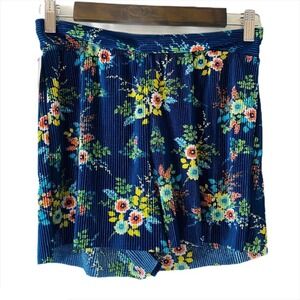 Hot Miami Styles Blue Floral Print Shorts